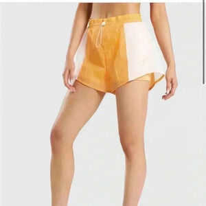 GymShark Orange & White Running Shorts size Large